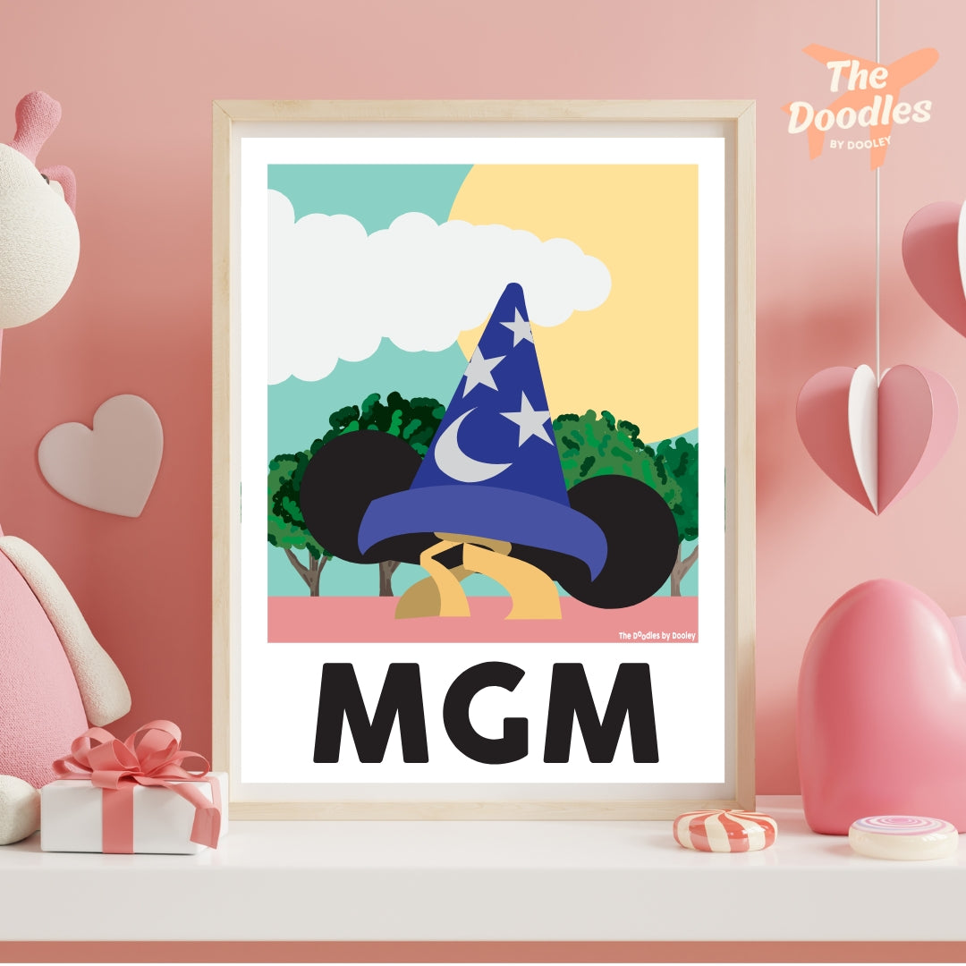 Vintage Hollywood Theme Park Print