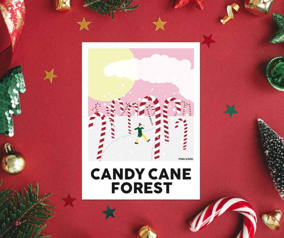 Elf Poster #2 - Candy Cane Forest