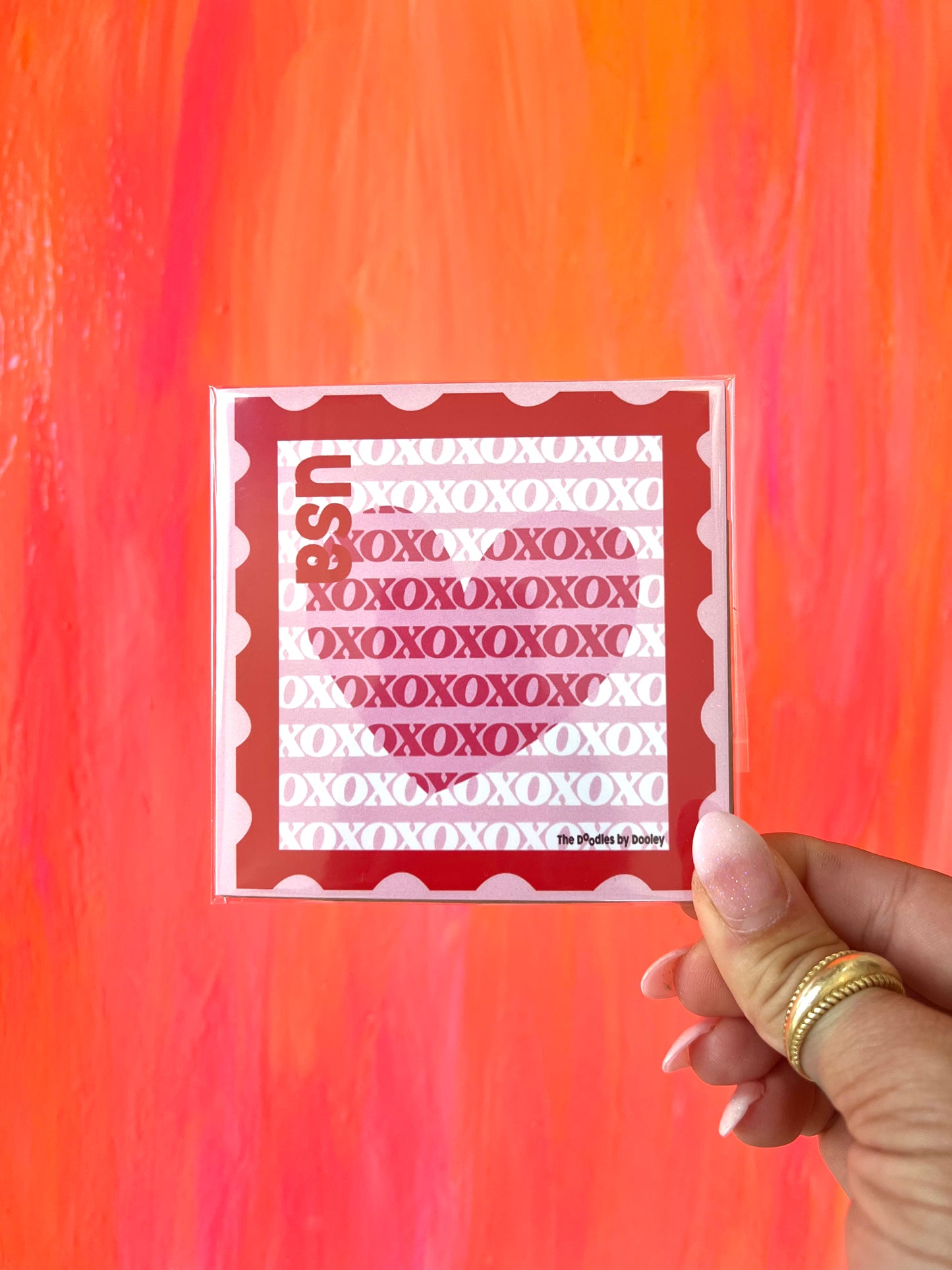 “XOXO” Postage Stamp Print